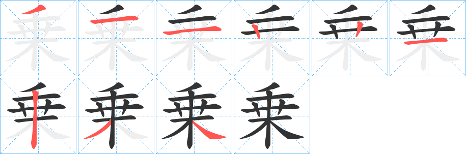 乗的筆順分步演示