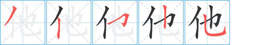 他的筆順?lè)植窖菔?>
					
                    <hr />
                    <h2>他的基本信息</h2>
                    <div   id=