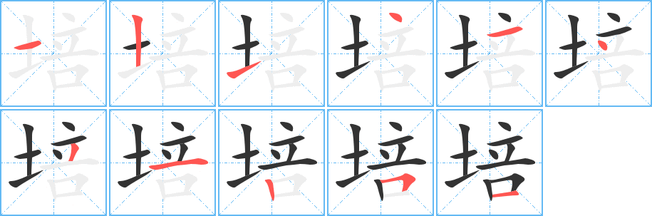 培的筆順?lè)植窖菔?>
					
                    <hr />
                    <h2>培的基本信息</h2>
                    <div   id=