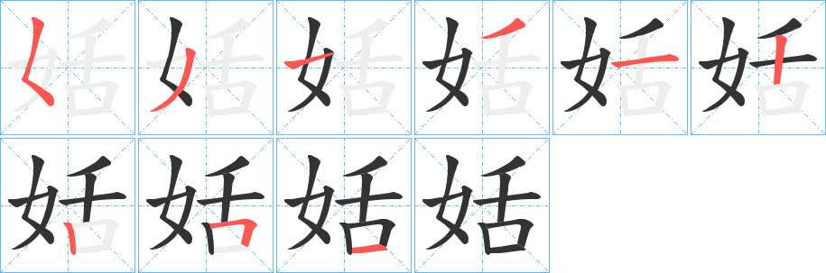 姡的筆順?lè)植窖菔?>
					
                    <hr />
                    <h2>姡的基本信息</h2>
                    <div   id=