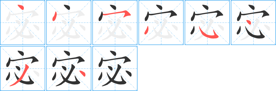 宓的筆順?lè)植窖菔?>
					
                    <hr />
                    <h2>宓的基本信息</h2>
                    <div   id=