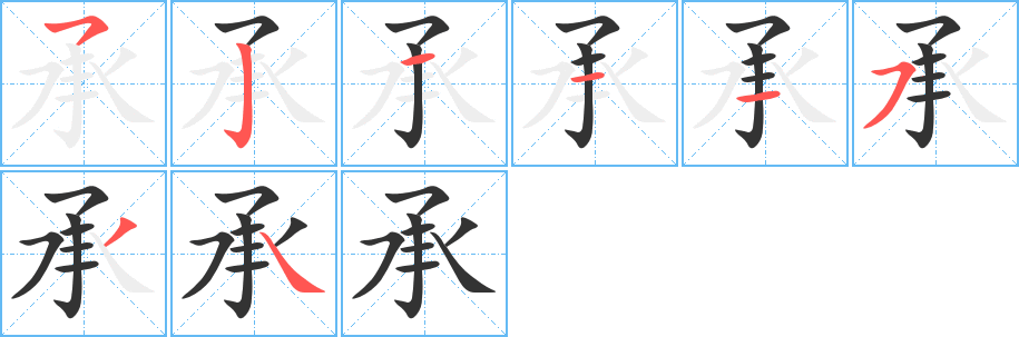 承的筆順分步演示