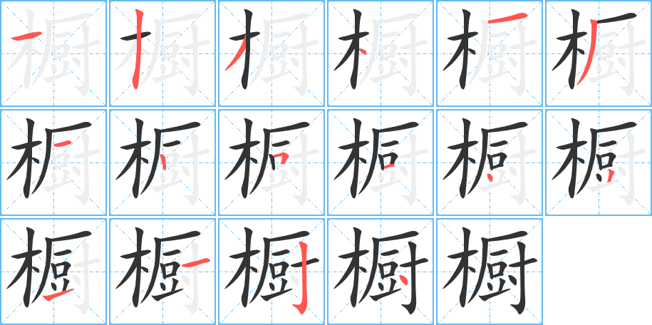 櫥的筆順?lè)植窖菔?>
					
                    <hr />
                    <h2>櫥的基本信息</h2>
                    <div   id=