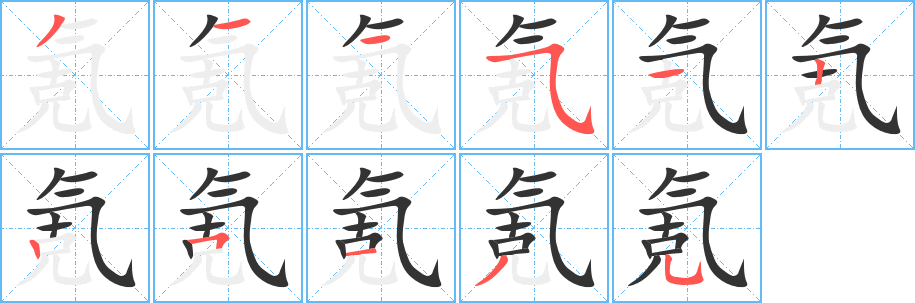 氪的筆順?lè)植窖菔?>
					
                    <hr />
                    <h2>氪的基本信息</h2>
                    <div   id=