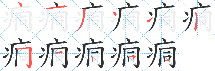 痌的筆順?lè)植窖菔?>
					
                    <hr />
                    <h2>痌的基本信息</h2>
                    <div   id=