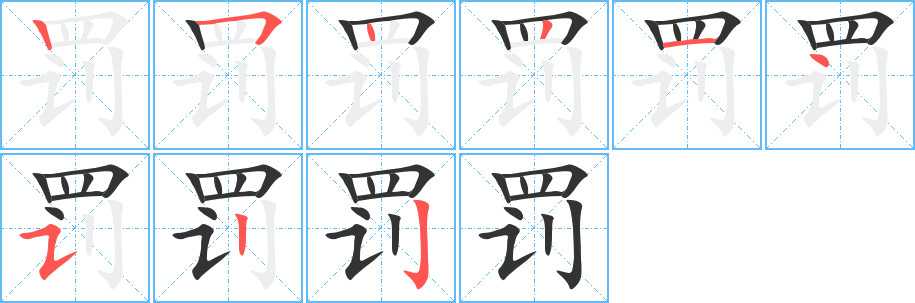 罰的筆順分步演示