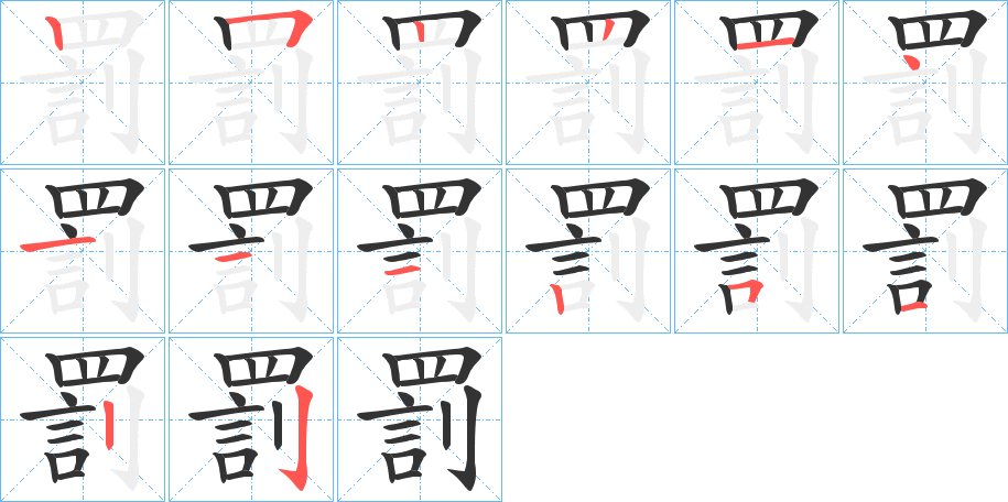 罰的筆順分步演示