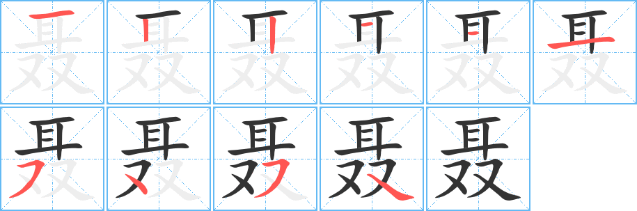 聶的筆順?lè)植窖菔?>
					
                    <hr />
                    <h2>聶的基本信息</h2>
                    <div   id=