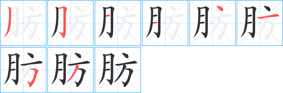 肪的筆順?lè)植窖菔?>
					
                    <hr />
                    <h2>肪的基本信息</h2>
                    <div   id=