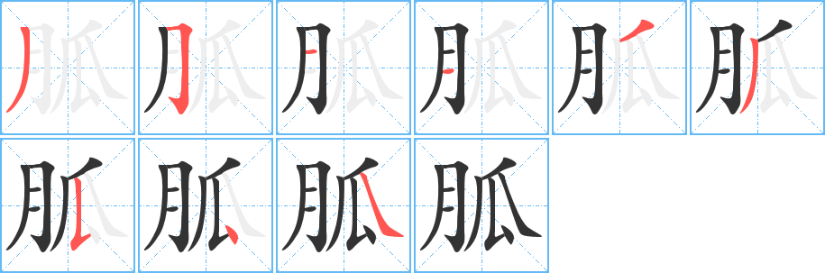 胍的筆順分步演示