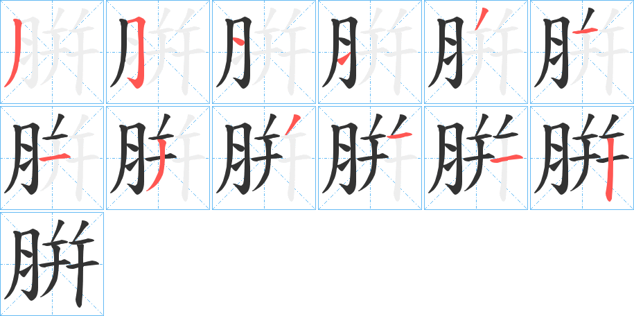 腁的筆順分步演示