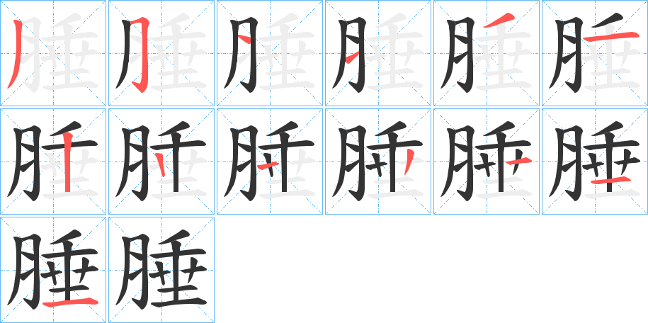 腄的筆順分步演示