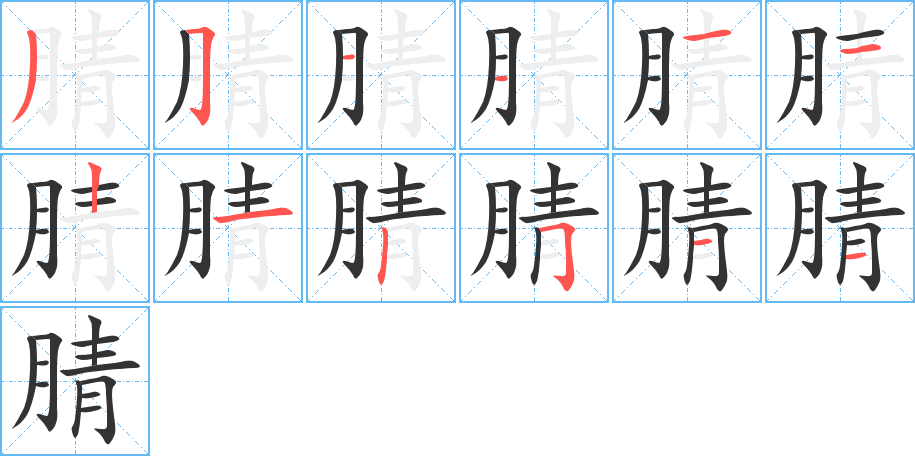 腈的筆順?lè)植窖菔?>
					
                    <hr />
                    <h2>腈的基本信息</h2>
                    <div   id=