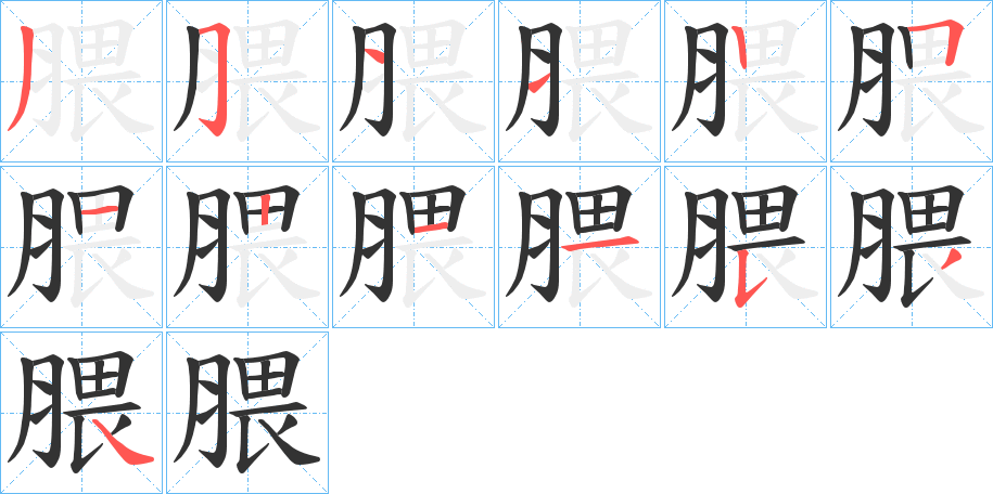 腲的筆順分步演示