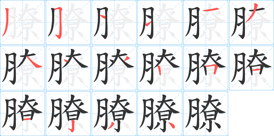 膫的筆順分步演示