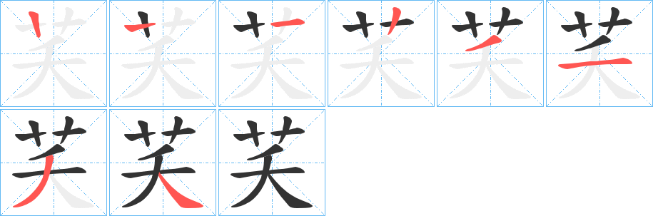 芺的筆順?lè)植窖菔?>
					
                    <hr />
                    <h2>芺的基本信息</h2>
                    <div   id=