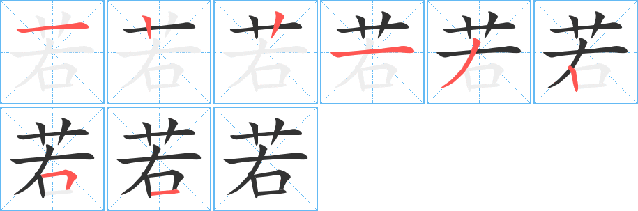 若的筆順?lè)植窖菔?>
					
                    <hr />
                    <h2>若的基本信息</h2>
                    <div   id=