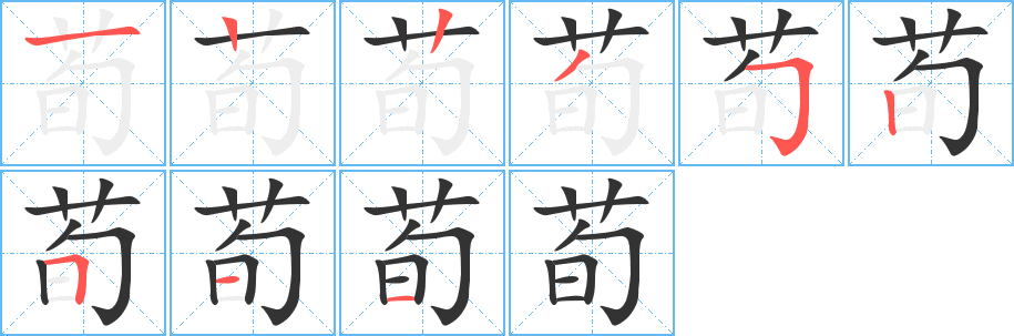 荀的筆順分步演示