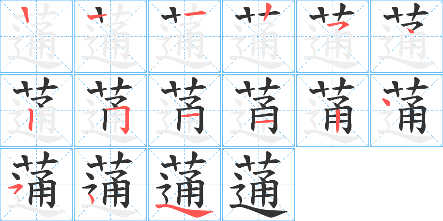 蓪的筆順分步演示