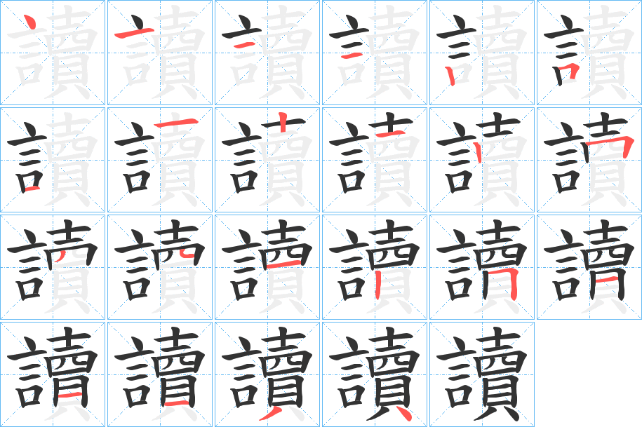 讀的筆順?lè)植窖菔?>
					
                    <hr />
                    <h2>讀的基本信息</h2>
                    <div   id=