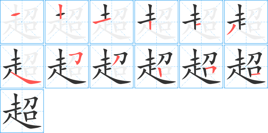 超的筆順?lè)植窖菔?>
					
                    <hr />
                    <h2>超的基本信息</h2>
                    <div   id=