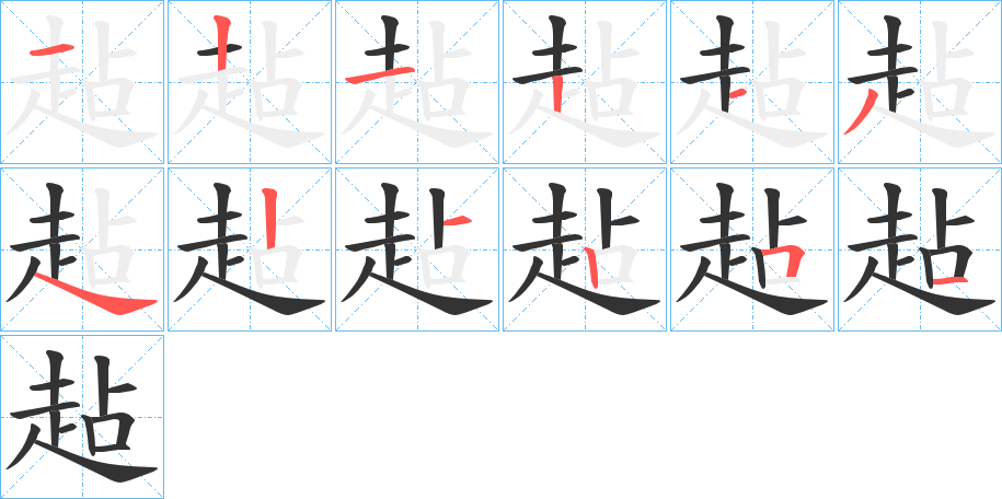 趈的筆順?lè)植窖菔?>
					
                    <hr />
                    <h2>趈的基本信息</h2>
                    <div   id=