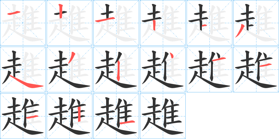 趡的筆順?lè)植窖菔?>
					
                    <hr />
                    <h2>趡的基本信息</h2>
                    <div   id=