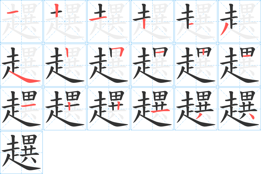 趩的筆順?lè)植窖菔?>
					
                    <hr />
                    <h2>趩的基本信息</h2>
                    <div   id=