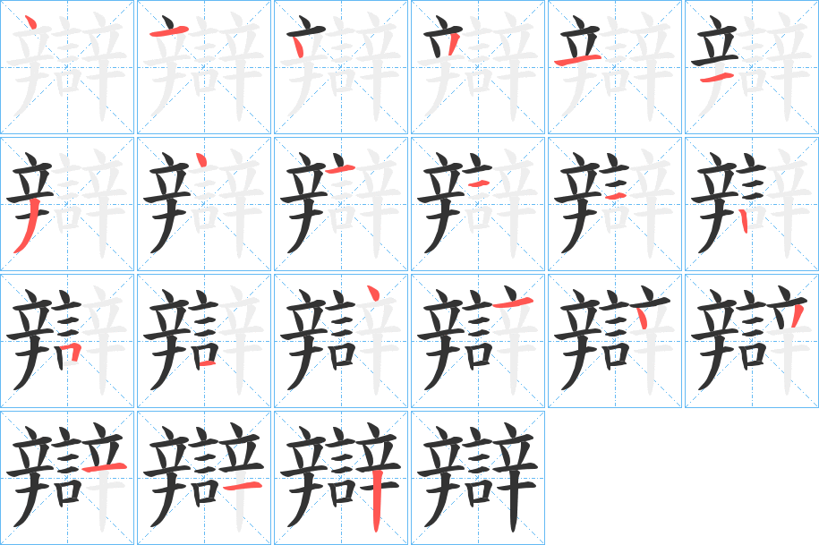 辯的筆順?lè)植窖菔?>
					
                    <hr />
                    <h2>辯的基本信息</h2>
                    <div   id=