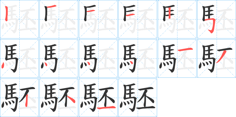 駓的筆順分步演示