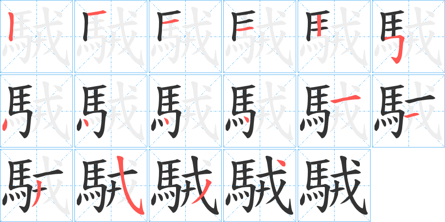 駥的筆順分步演示