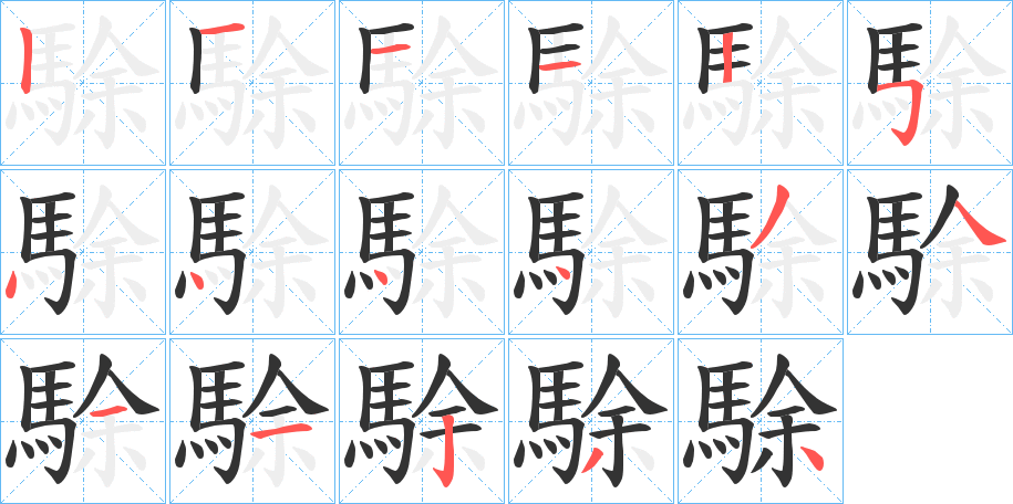 駼的筆順分步演示