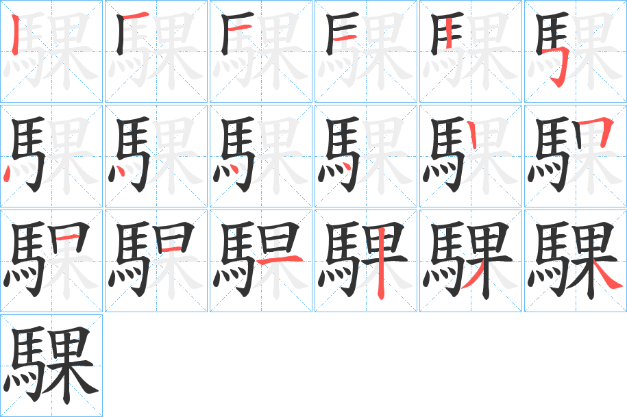 騍的筆順分步演示