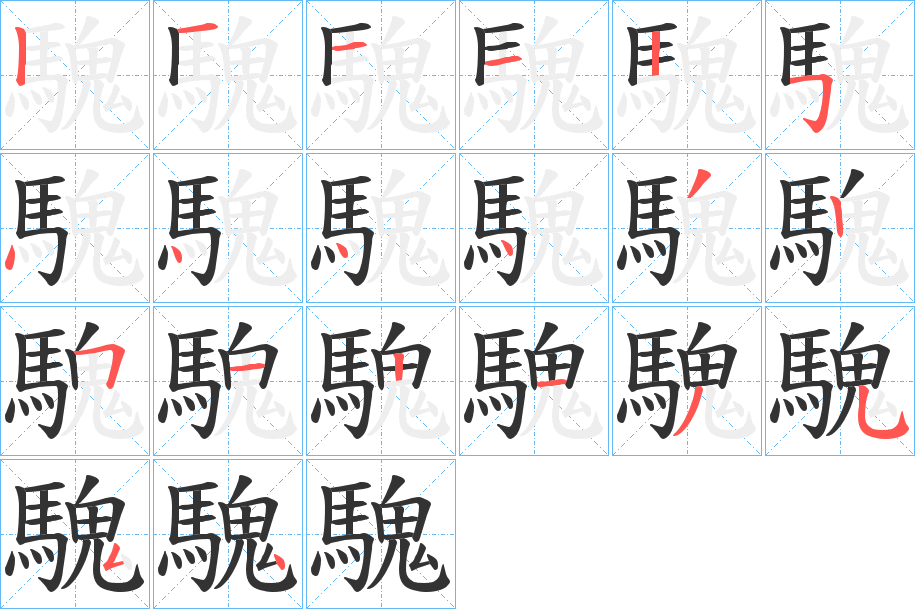 騩的筆順分步演示