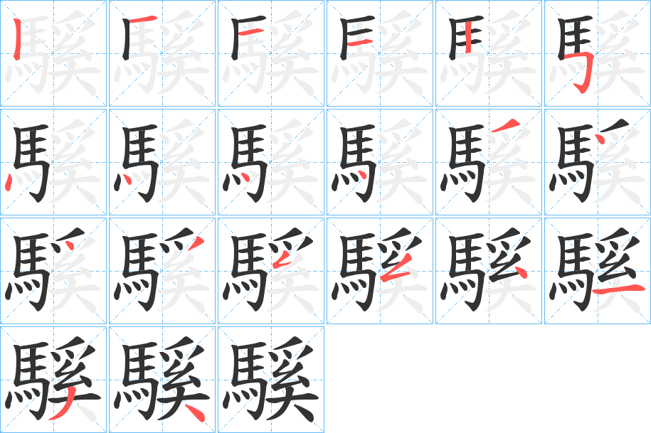 騱的筆順?lè)植窖菔?>
					
                    <hr />
                    <h2>騱的基本信息</h2>
                    <div   id=