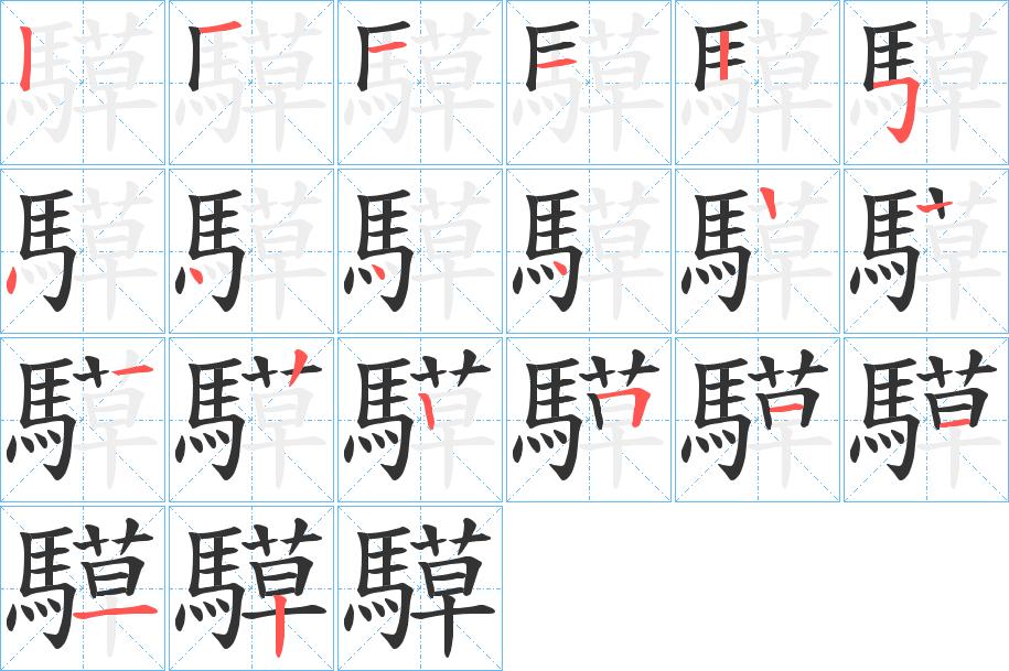 騲的筆順分步演示