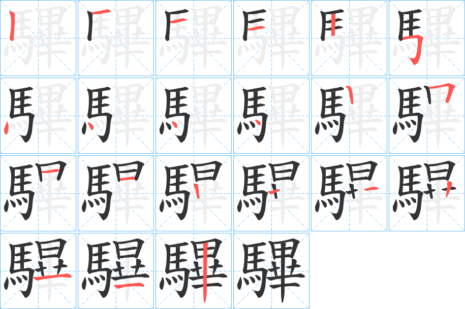 驆的筆順分步演示