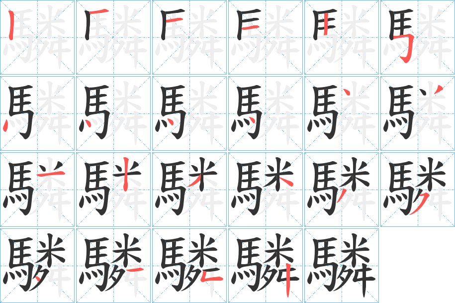 驎的筆順?lè)植窖菔?>
					
                    <hr />
                    <h2>驎的基本信息</h2>
                    <div   id=