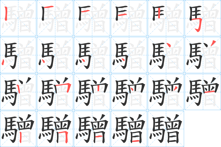 驓的筆順分步演示