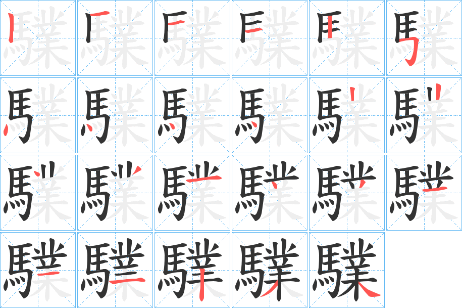 驜的筆順分步演示