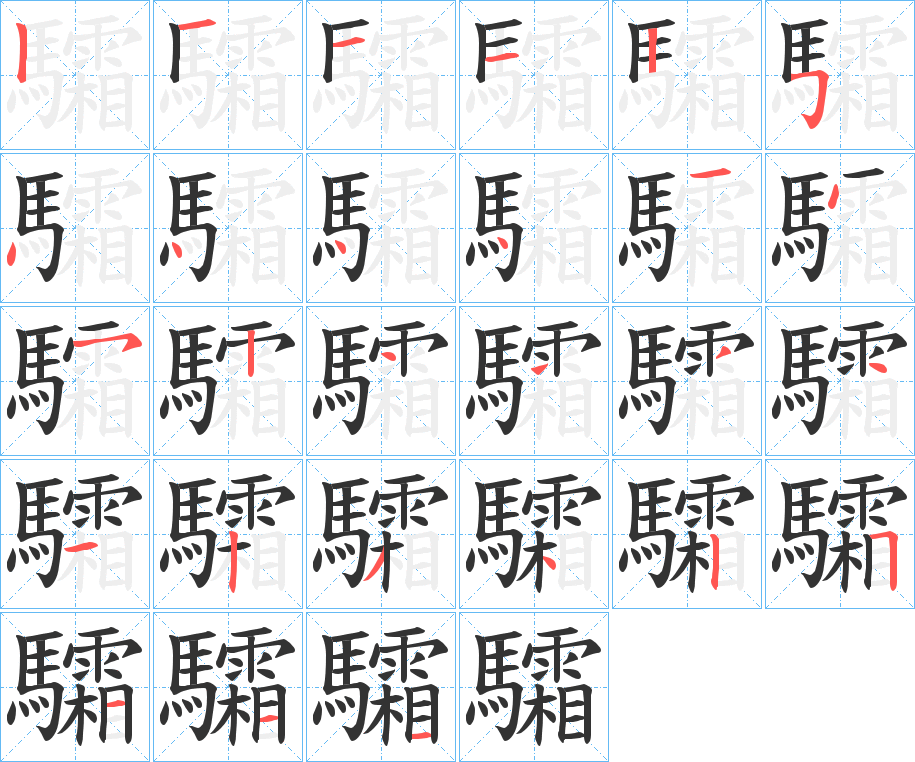 驦的筆順分步演示