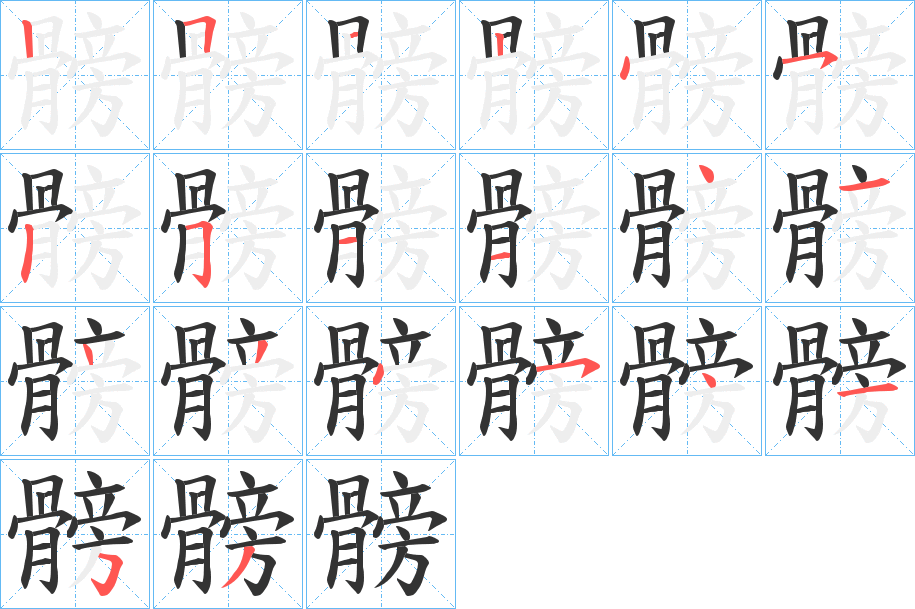 髈的筆順分步演示