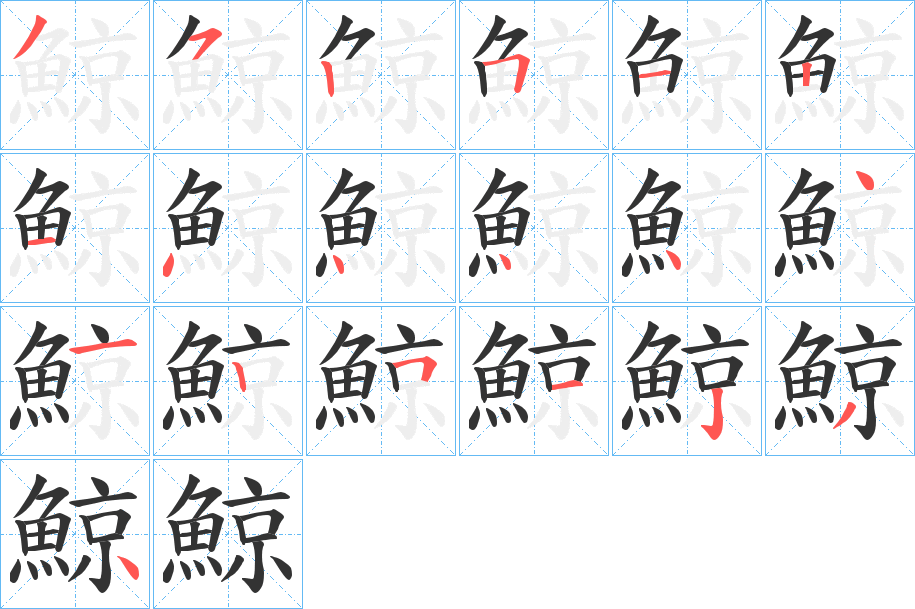 鯨的筆順分步演示