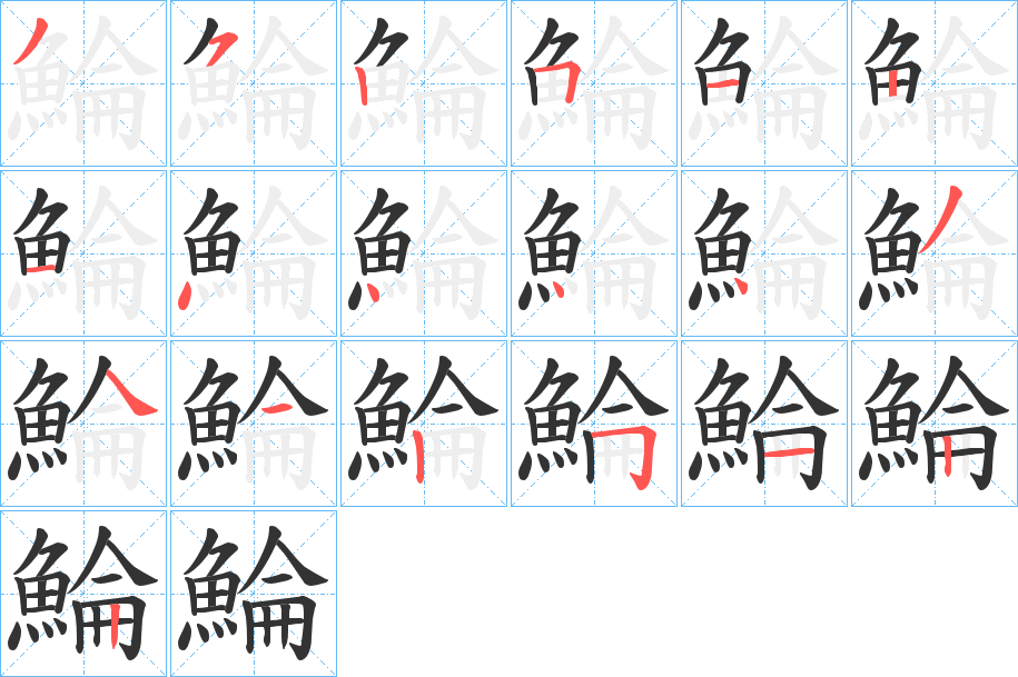 鯩的筆順分步演示