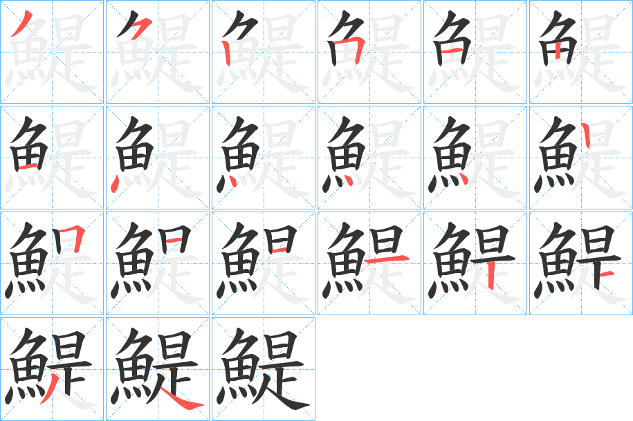 鯷的筆順分步演示