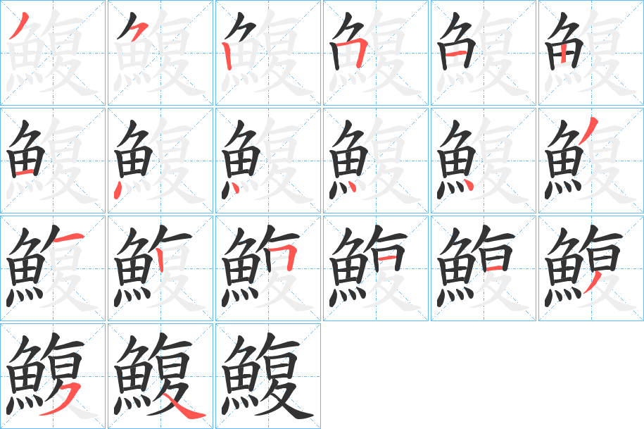 鰒的筆順分步演示