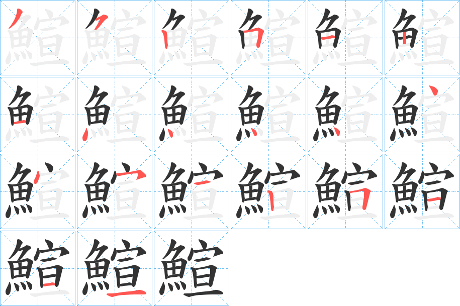 鰚的筆順分步演示