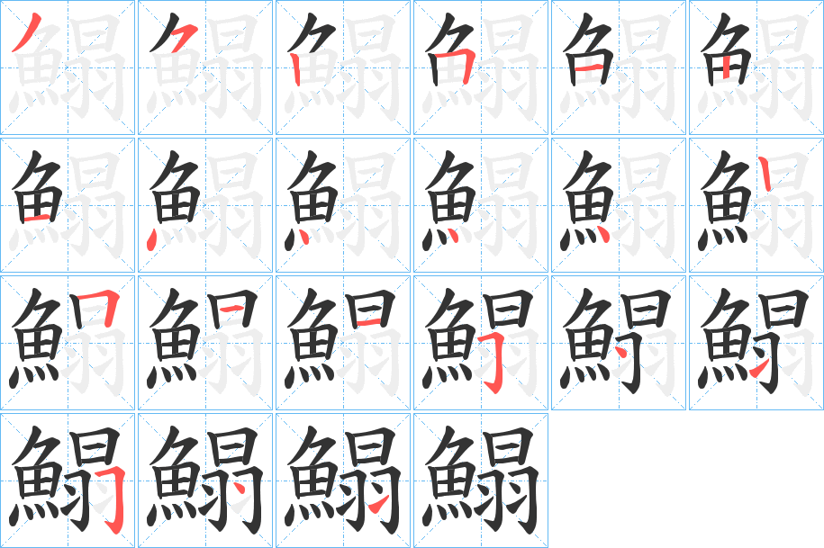 鰨的筆順分步演示