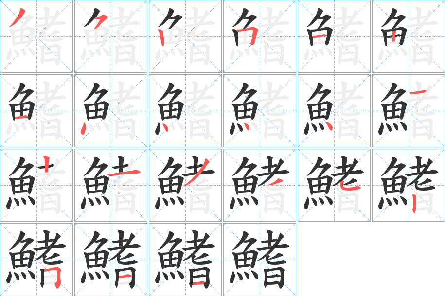 鰭的筆順分步演示