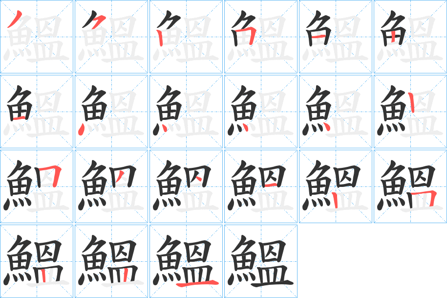 鰮的筆順分步演示